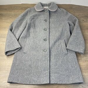 Vintage Penguin Women’s 100% Wool Grey Pea Coat, Thinsulate, size 12